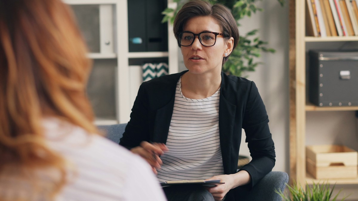 Counselor meeting with a client